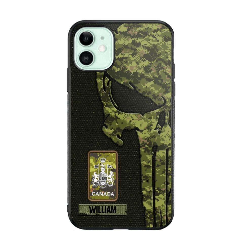 Personalized Canadian Solider/ Veteran Skull Phonecase Printed QTDT1508