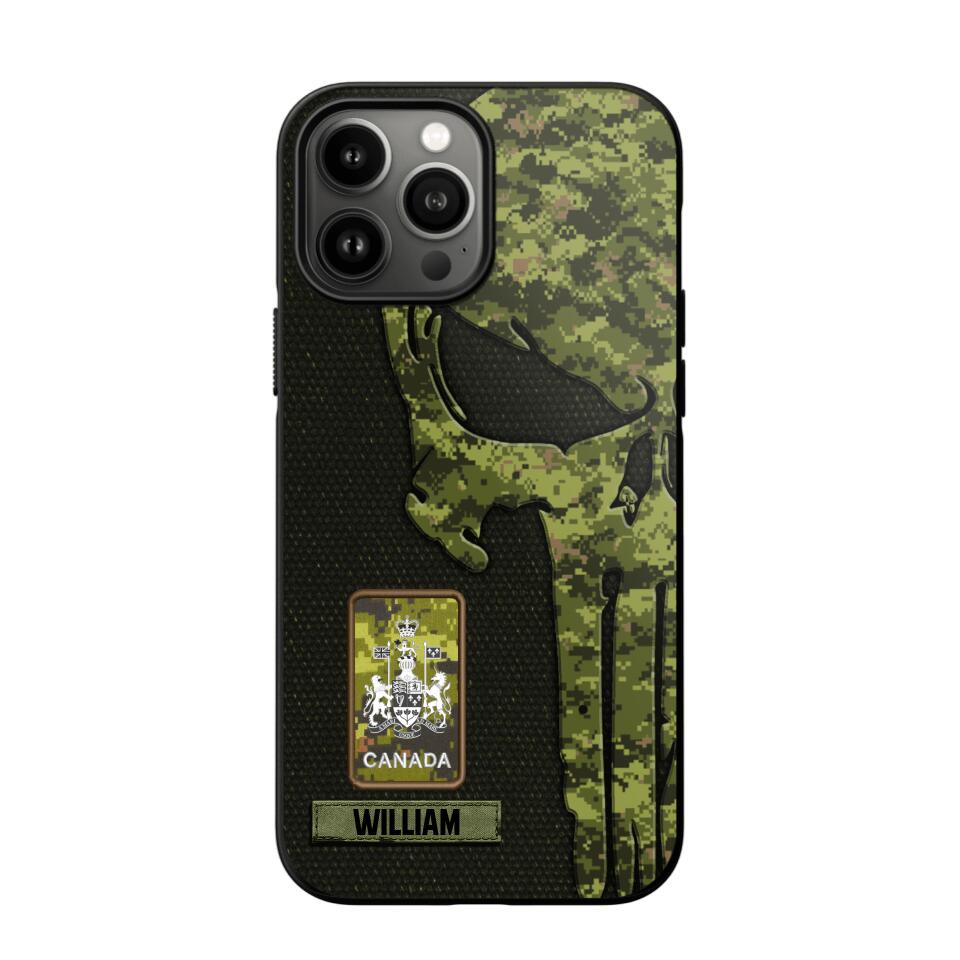 Personalized Canadian Solider/ Veteran Skull Phonecase Printed QTDT1508