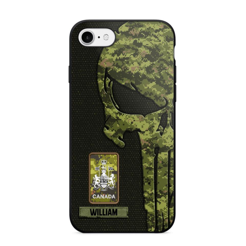 Personalized Canadian Solider/ Veteran Skull Phonecase Printed QTDT1508