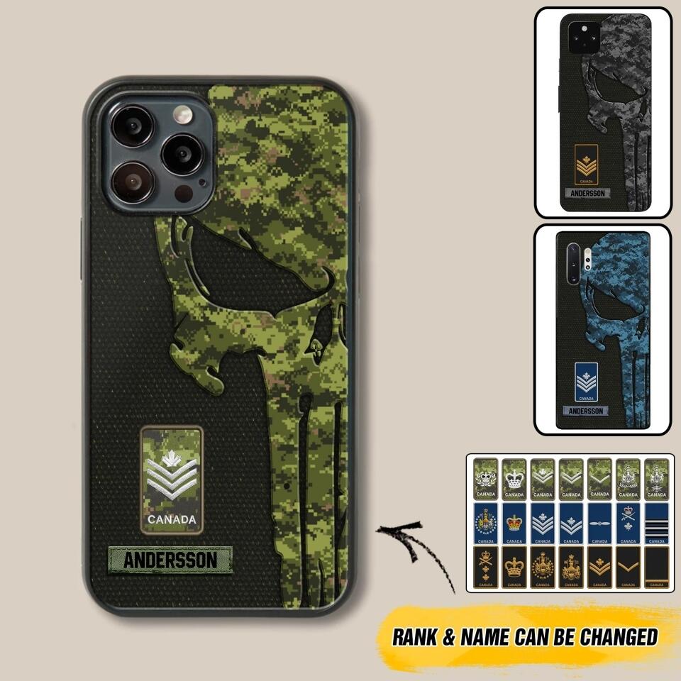 Personalized Canadian Solider/ Veteran Skull Phonecase Printed QTDT1508