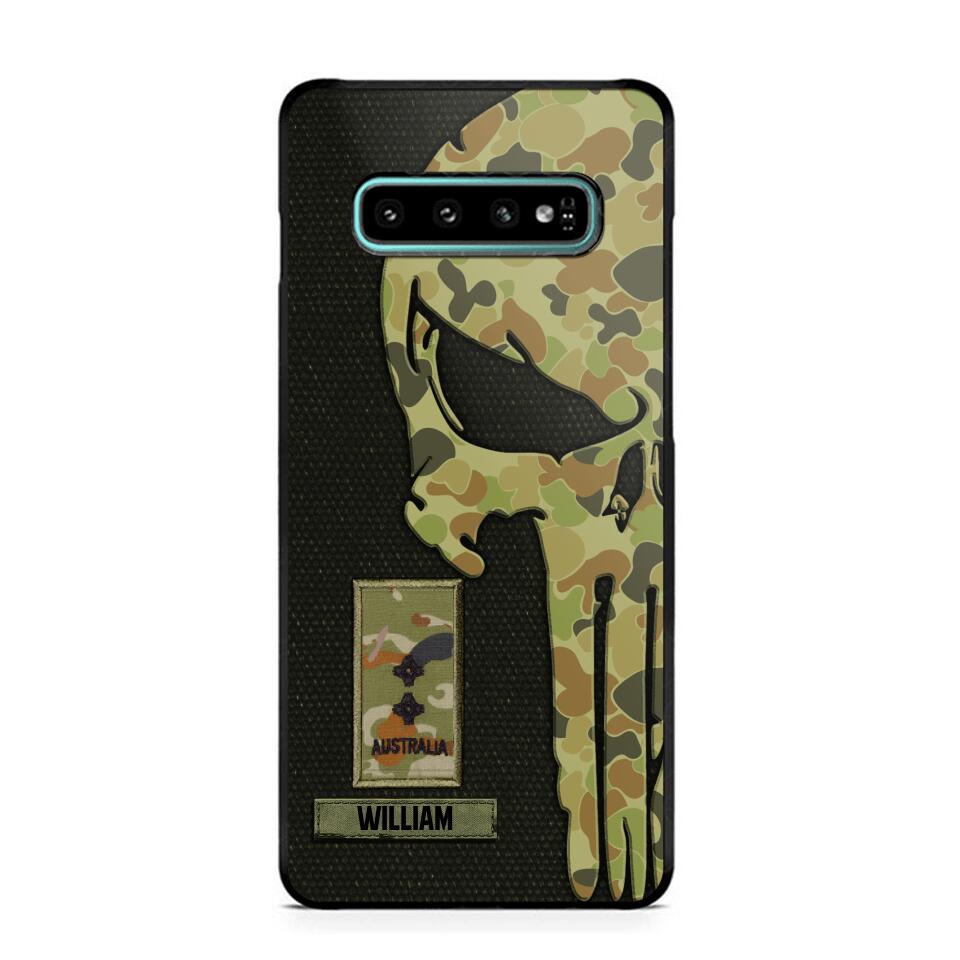 Personalized Australian Solider/ Veteran Skull Phonecase Printed QTDT1508