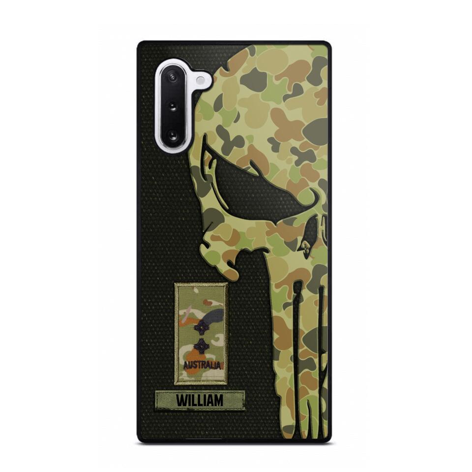 Personalized Australian Solider/ Veteran Skull Phonecase Printed QTDT1508