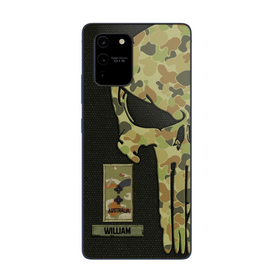 Personalized Australian Solider/ Veteran Skull Phonecase Printed QTDT1508