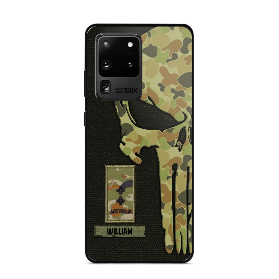 Personalized Australian Solider/ Veteran Skull Phonecase Printed QTDT1508