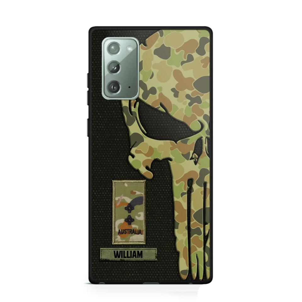 Personalized Australian Solider/ Veteran Skull Phonecase Printed QTDT1508