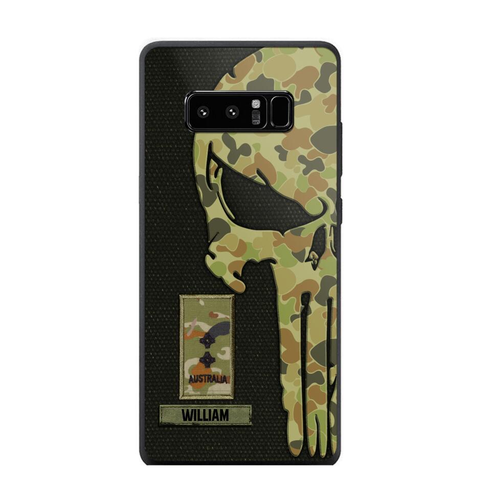 Personalized Australian Solider/ Veteran Skull Phonecase Printed QTDT1508