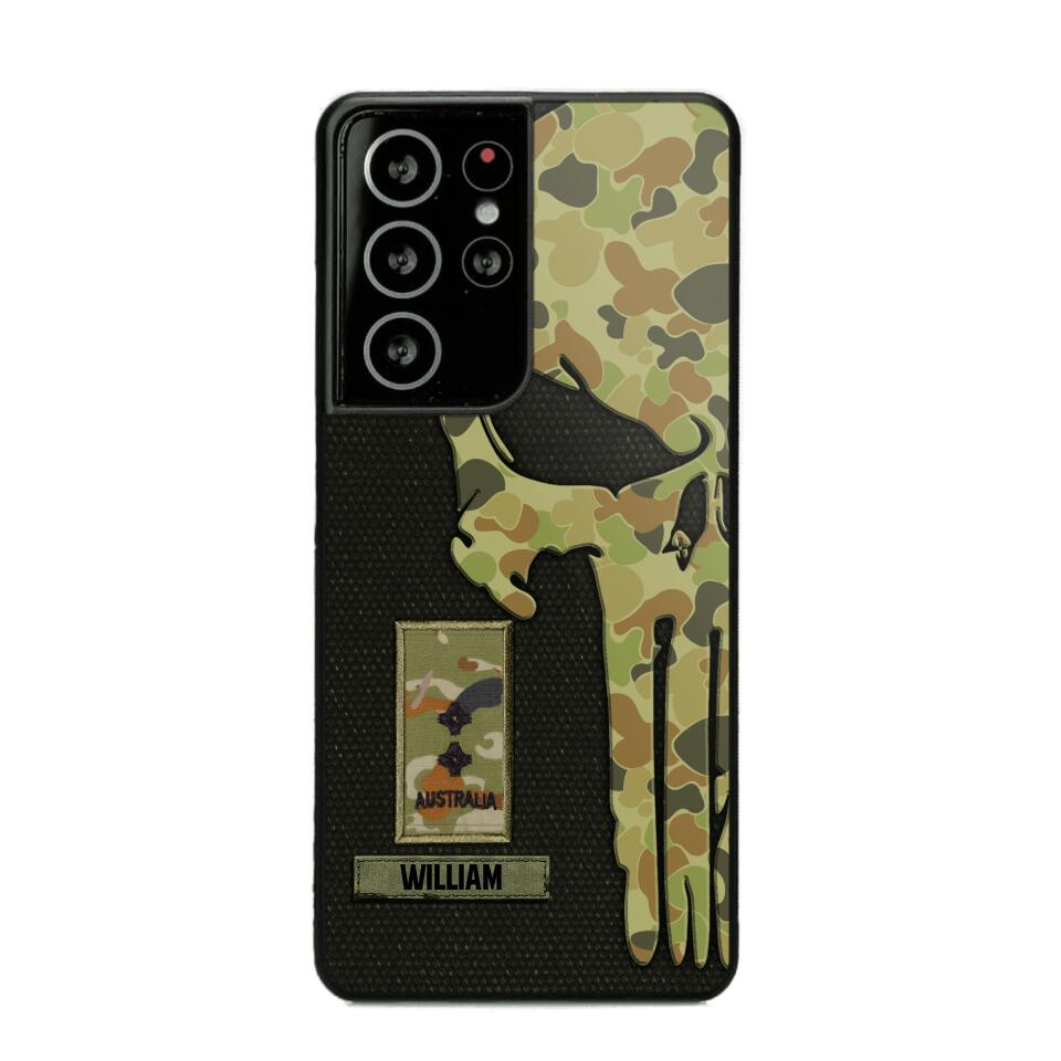 Personalized Australian Solider/ Veteran Skull Phonecase Printed QTDT1508