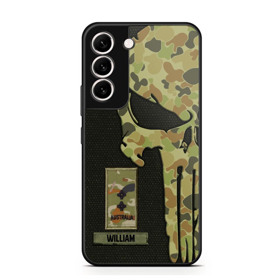 Personalized Australian Solider/ Veteran Skull Phonecase Printed QTDT1508