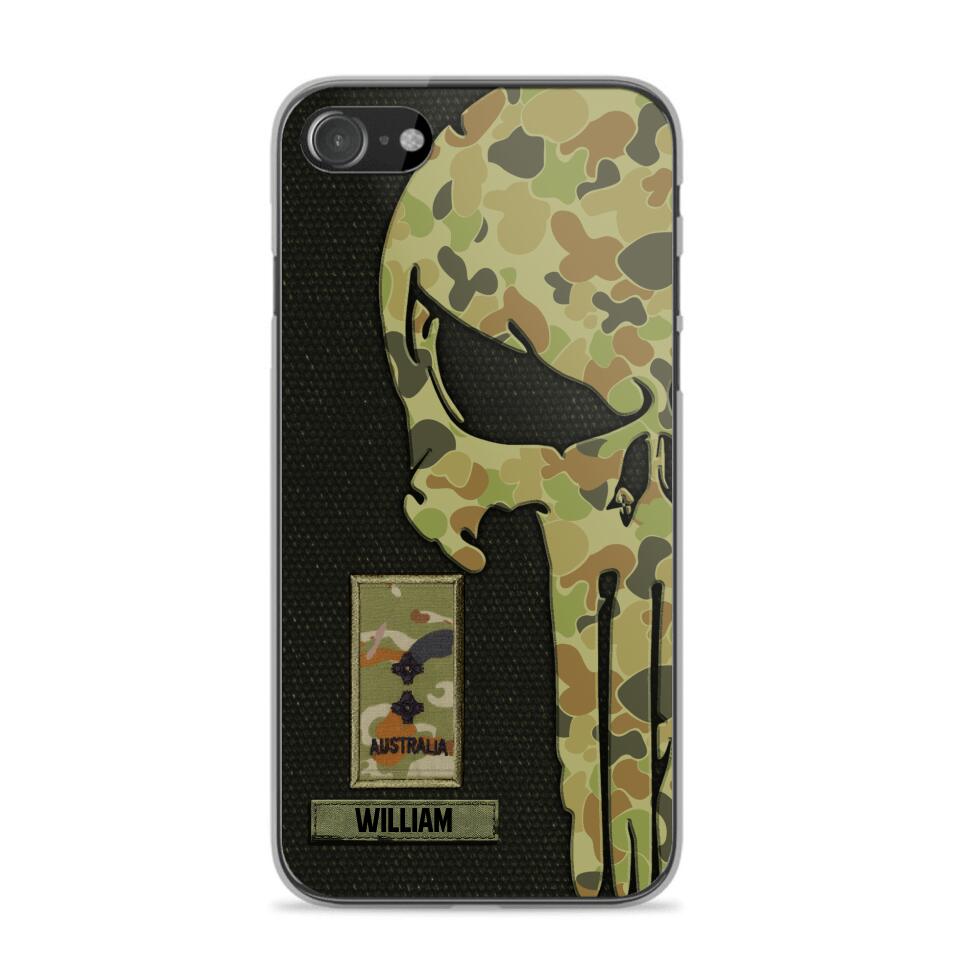 Personalized Australian Solider/ Veteran Skull Phonecase Printed QTDT1508