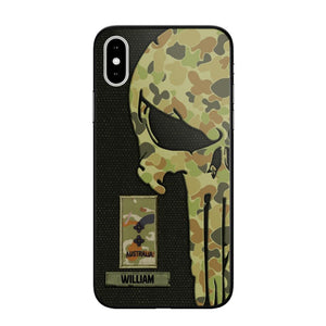 Personalized Australian Solider/ Veteran Skull Phonecase Printed QTDT1508