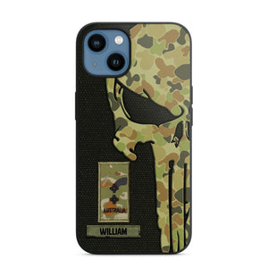 Personalized Australian Solider/ Veteran Skull Phonecase Printed QTDT1508