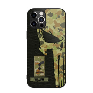 Personalized Australian Solider/ Veteran Skull Phonecase Printed QTDT1508