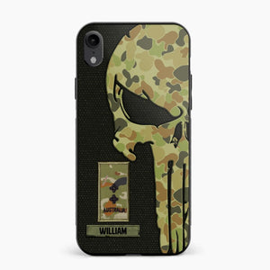 Personalized Australian Solider/ Veteran Skull Phonecase Printed QTDT1508