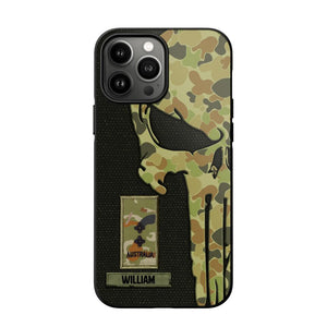 Personalized Australian Solider/ Veteran Skull Phonecase Printed QTDT1508