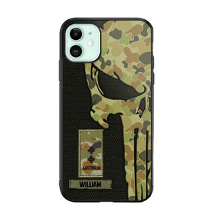 Personalized Australian Solider/ Veteran Skull Phonecase Printed QTDT1508