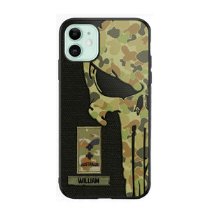 Personalized Australian Solider/ Veteran Skull Phonecase Printed QTDT1508