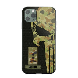 Personalized Australian Solider/ Veteran Skull Phonecase Printed QTDT1508