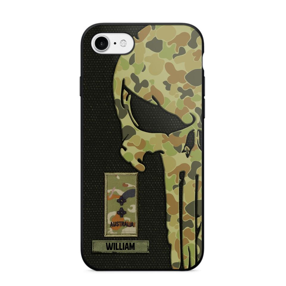 Personalized Australian Solider/ Veteran Skull Phonecase Printed QTDT1508