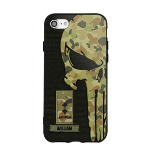 Personalized Australian Solider/ Veteran Skull Phonecase Printed QTDT1508