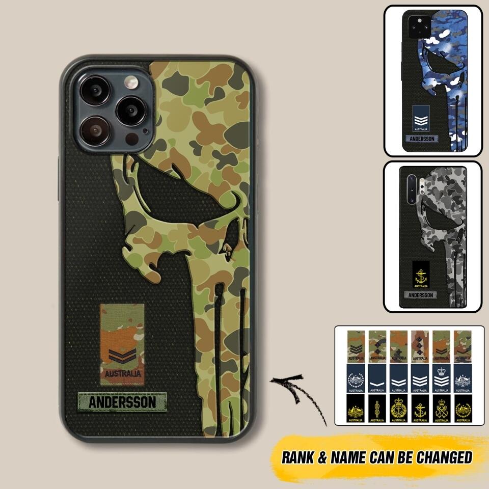 Personalized Australian Solider/ Veteran Skull Phonecase Printed QTDT1508