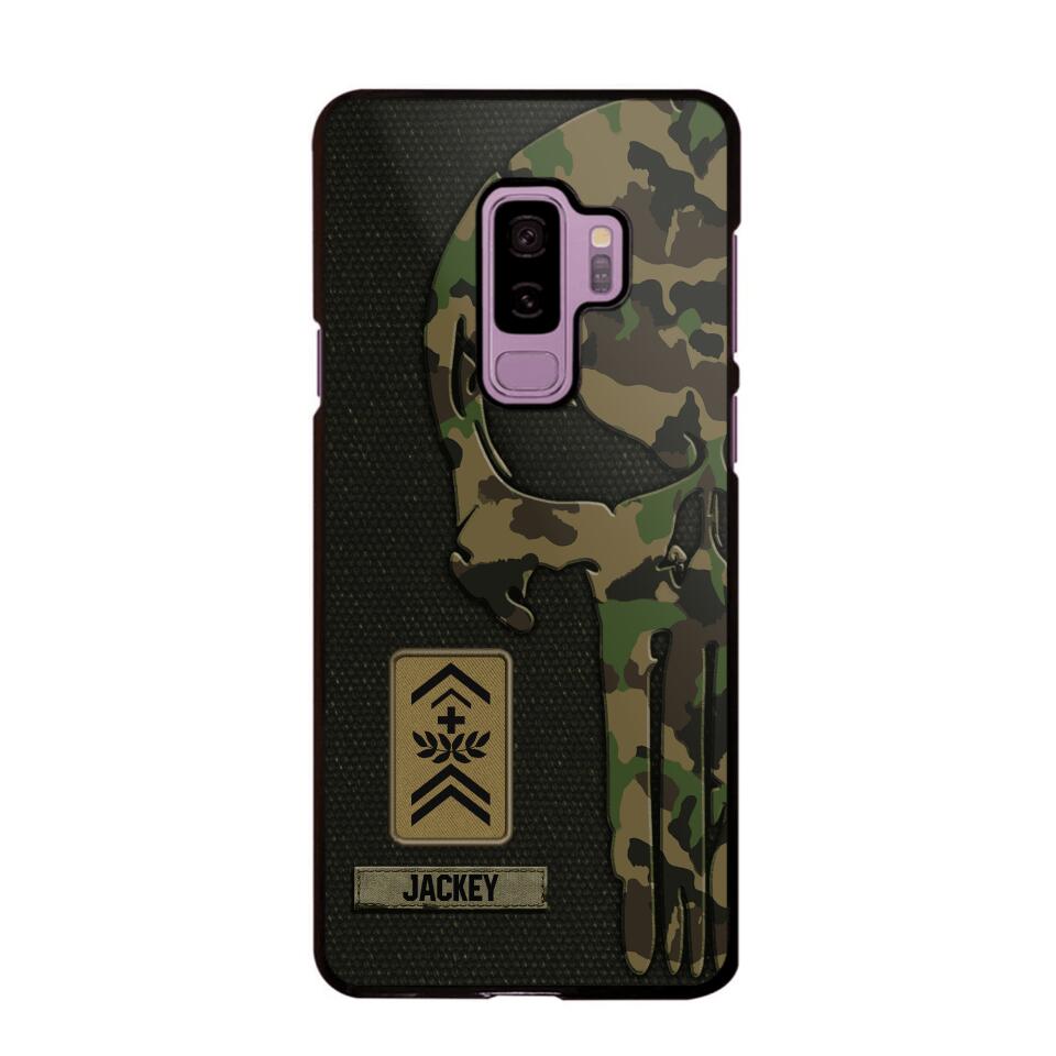 Personalized Swiss Solider/ Veteran Skull Phonecase Printed QTDT1508