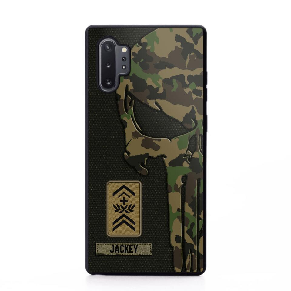 Personalized Swiss Solider/ Veteran Skull Phonecase Printed QTDT1508