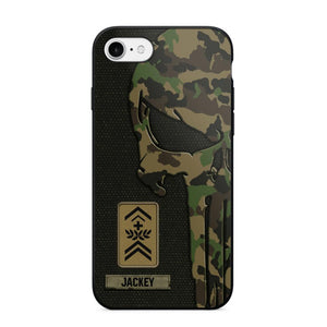 Personalized Swiss Solider/ Veteran Skull Phonecase Printed QTDT1508