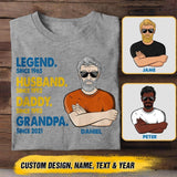 Personalized Vintage Legend Husband Daddy Since Years Man Sweden Tshirt Printed DMHY1508