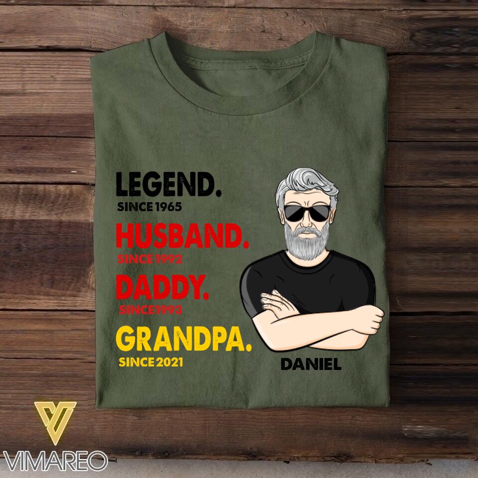 Personalized Vintage Legend Husband Daddy Since Years Man German Tshirt Printed DMHY1508