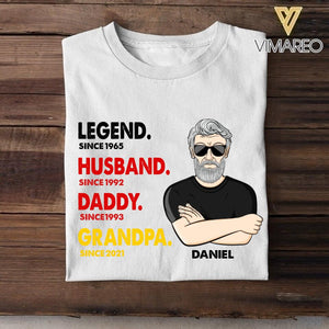 Personalized Vintage Legend Husband Daddy Since Years Man German Tshirt Printed DMHY1508