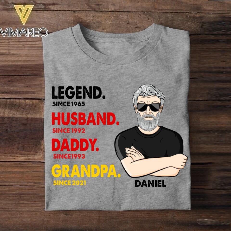 Personalized Vintage Legend Husband Daddy Since Years Man German Tshirt Printed DMHY1508