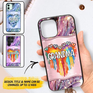 Personalized Grandma Kid Heart Color Phone Case Printed 22AUG-DT16