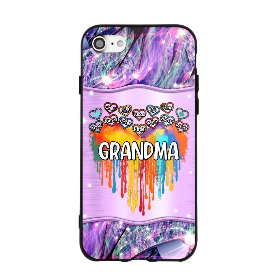 Personalized Grandma Kid Heart Color Phone Case Printed 22AUG-DT16