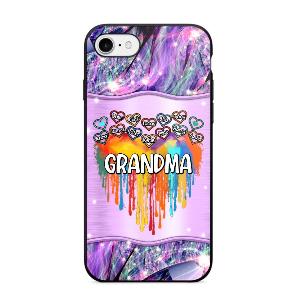 Personalized Grandma Kid Heart Color Phone Case Printed 22AUG-DT16