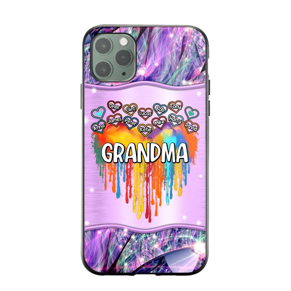 Personalized Grandma Kid Heart Color Phone Case Printed 22AUG-DT16