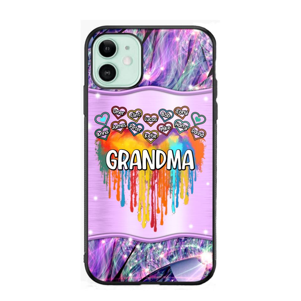 Personalized Grandma Kid Heart Color Phone Case Printed 22AUG-DT16