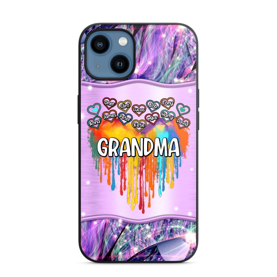 Personalized Grandma Kid Heart Color Phone Case Printed 22AUG-DT16