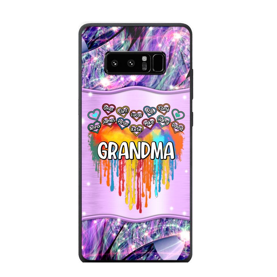 Personalized Grandma Kid Heart Color Phone Case Printed 22AUG-DT16