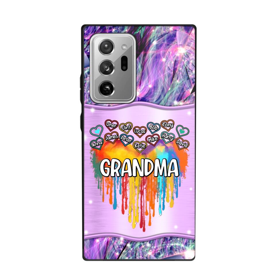 Personalized Grandma Kid Heart Color Phone Case Printed 22AUG-DT16