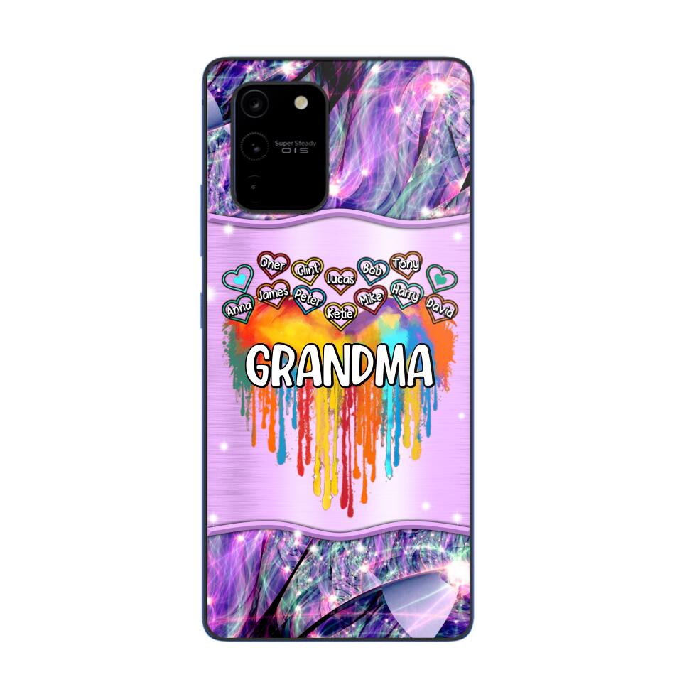 Personalized Grandma Kid Heart Color Phone Case Printed 22AUG-DT16