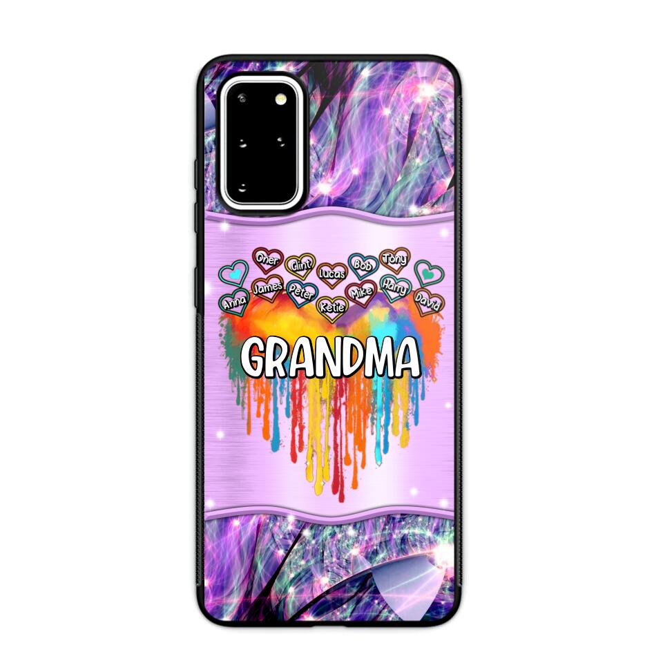 Personalized Grandma Kid Heart Color Phone Case Printed 22AUG-DT16