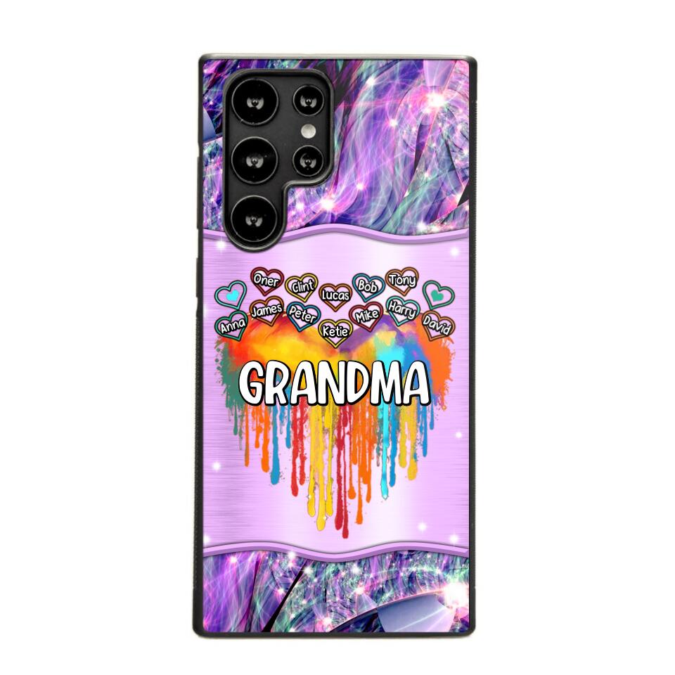 Personalized Grandma Kid Heart Color Phone Case Printed 22AUG-DT16