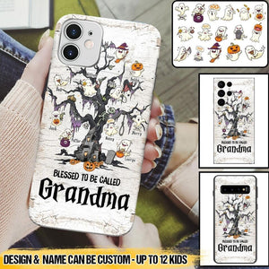 Personalized Blessed To Be Called Grandma Kid Name Halloween Phonecase Printed QTVQ1708