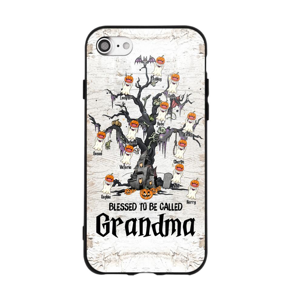 Personalized Blessed To Be Called Grandma Kid Name Halloween Phonecase Printed QTVQ1708