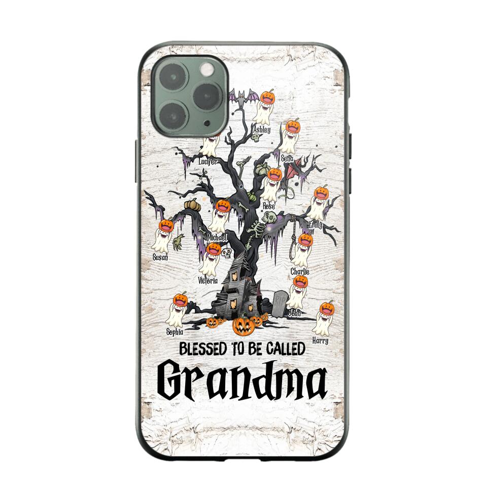 Personalized Blessed To Be Called Grandma Kid Name Halloween Phonecase Printed QTVQ1708