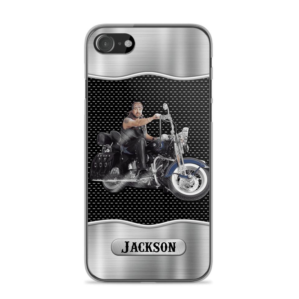 Personalized Grumpy Old Man Biker Phone Case Printed 22AUG-DT22