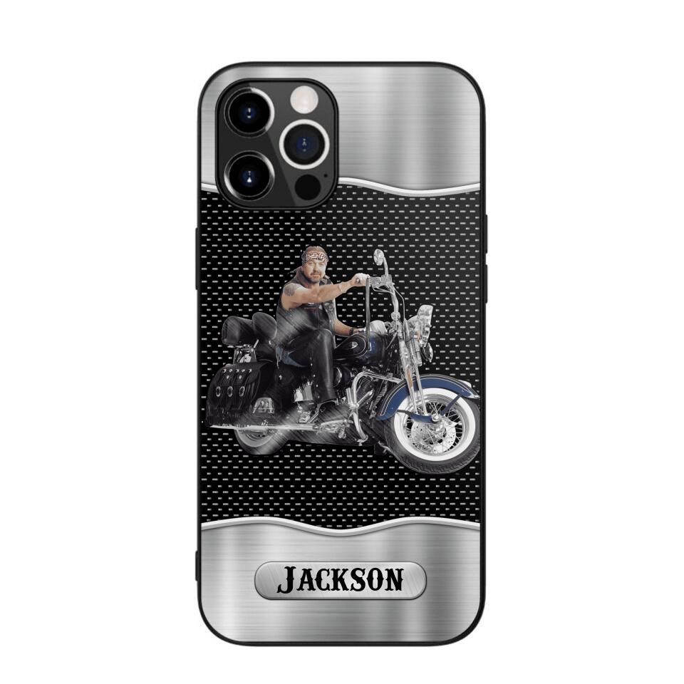 Personalized Grumpy Old Man Biker Phone Case Printed 22AUG-DT22