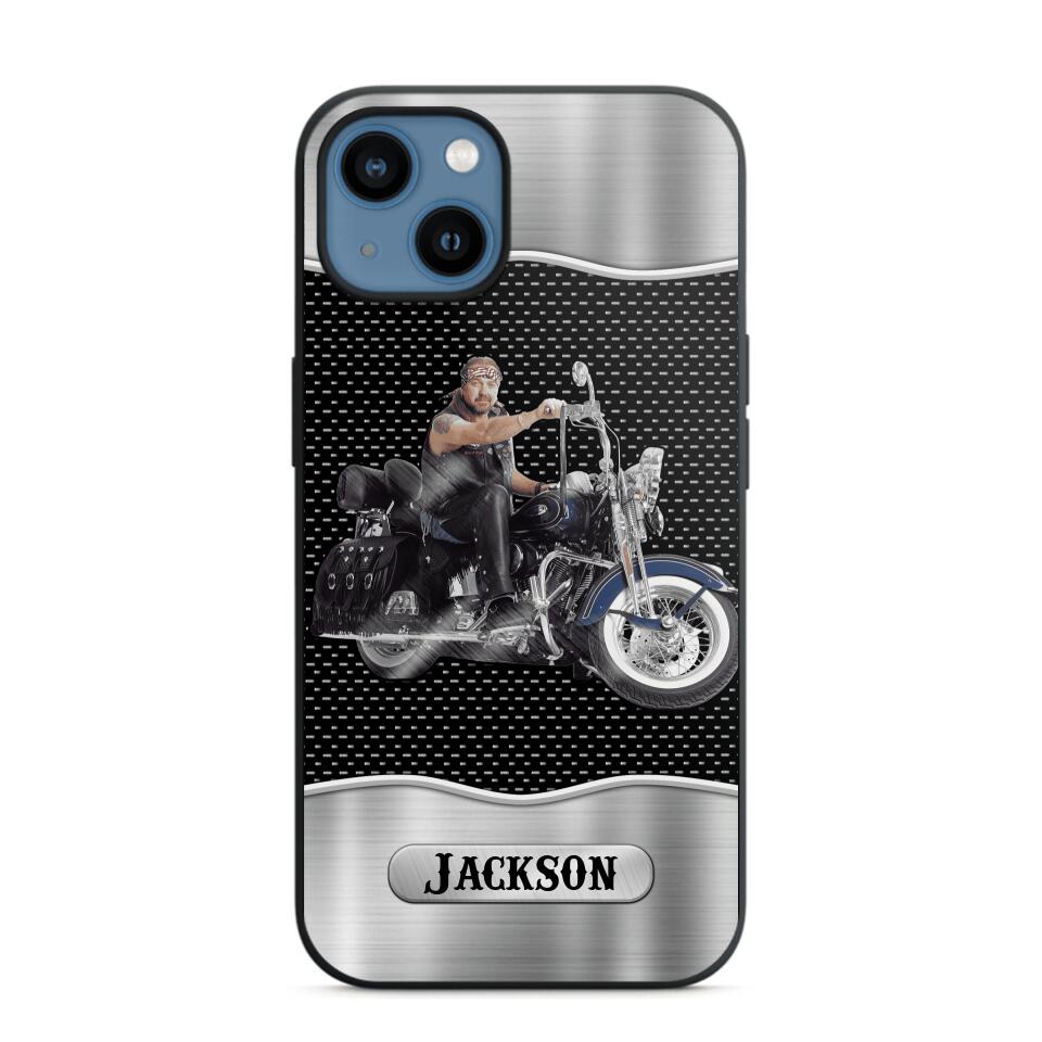 Personalized Grumpy Old Man Biker Phone Case Printed 22AUG-DT22