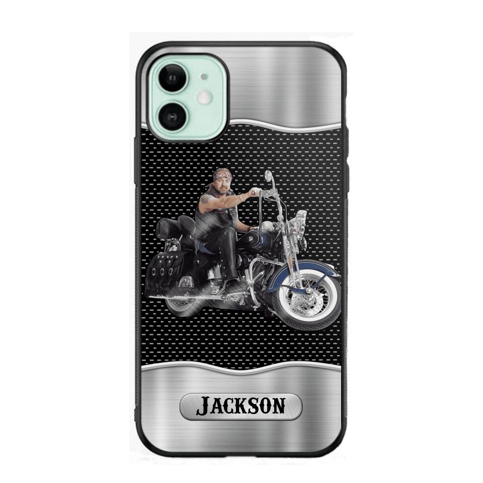 Personalized Grumpy Old Man Biker Phone Case Printed 22AUG-DT22