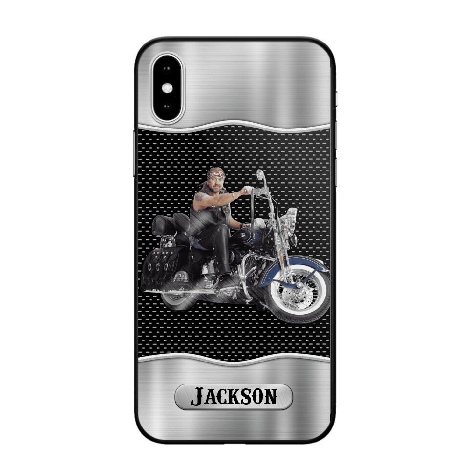 Personalized Grumpy Old Man Biker Phone Case Printed 22AUG-DT22